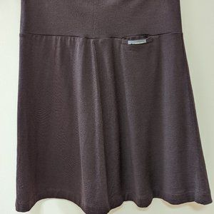 Icebreaker Brown Lightweight Merino Wool A-Line Villa Skirt - Size Small